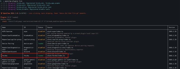 插件列表 loaded 状态